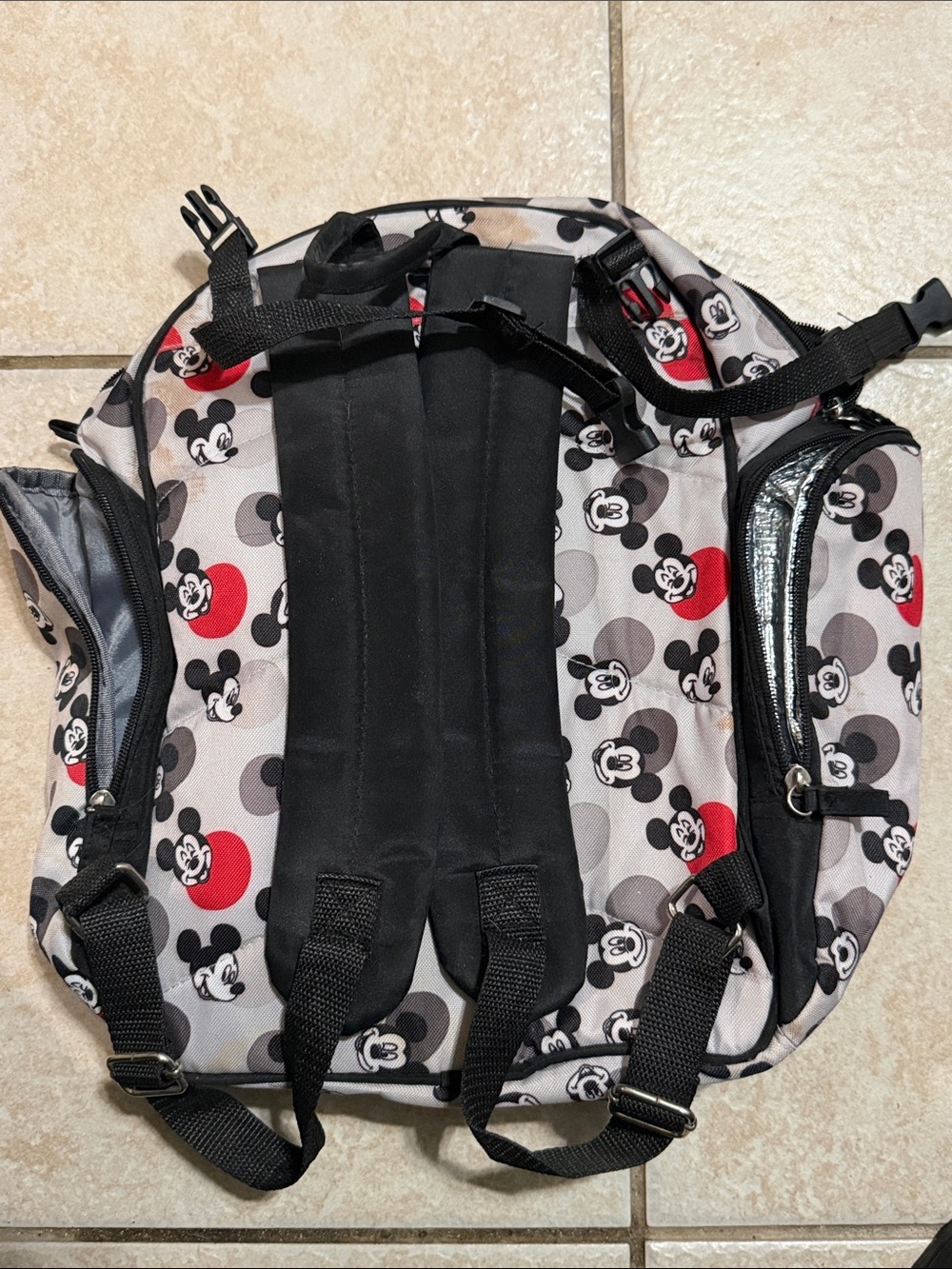 Disney Kids Backpack - Gray/Red Pattern - Picture 2 of 7